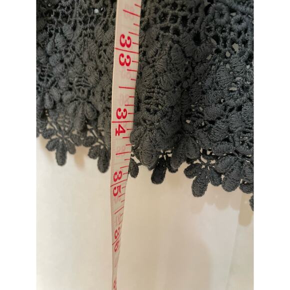 Stella Rosa grey linen crocheted lace trim short sleeve knee length dress size S - Picture 8 of 8